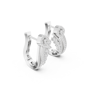 Pendientes de Aro Bali de Plata de Ley 925 con Circonitas Brillantes, Joyería de Diseño Moderno para Mujer - Product Image 4