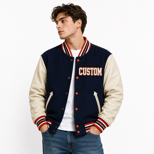 Custom <b>Men</b>’s Varsity <b>Baseball</b> <b>Jacket</b> High Street Letterman Coat Wholesale Blank College <b>Jacket</b> with Custom Logo OEM Outerwear - Product Image 5