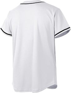 Chemise de baseball unie pour hommes et femmes, t-shirt décontracté à manches courtes et boutons - Product Image 2