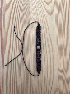Pearl Macrame <b>Bracelet</b> White <b>Bead</b> Dark Brown Cord Boho Handmade Adjustable Statement Jewelry <b>for</b> Women - Product Image 3