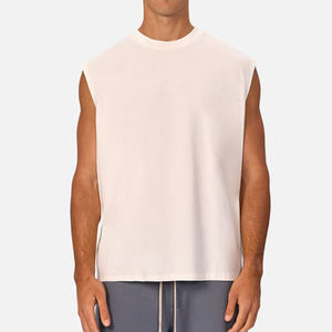Débardeur tricoté sans manches pour homme, col rond, coupe classique, couleur unie, style décontracté, blanc, prix de gros, coupe décontractée, T-shirt pour homme - Product Image 1