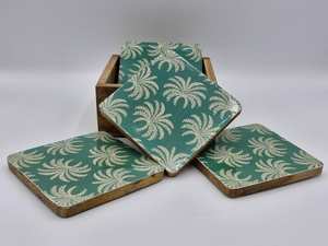 Juego de 4 posavasos de madera de mango con diseño de esmalte impreso, los mejores de la historia, a precio de fábrica al por mayor. - Product Image 3