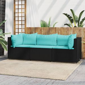 Conjunto de Muebles de Patio Negros con Sofás de Jardín Azul Agua - Product Image 1