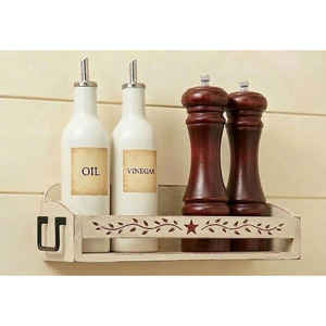 Juego de 2 Estantes de Almacenamiento de Especias de Madera de Dos Niveles para Cocina Moderna Estilo Rústico - Product Image 3