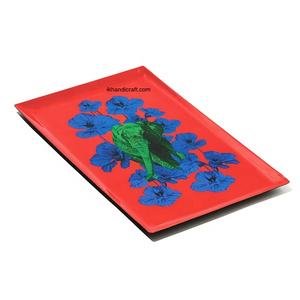 ถาดแขวนรูปสี่เหลี่ยมผืนผ้าเคลือบโลหะลายตารางหมากรุกสไตล์โมเดิร์น Diva Collections พร้อมหูจับ ทนความร้อน เหมาะสำหรับตกแต่งในช่วงรอมฎอนและดิวาลี - Product Image 2