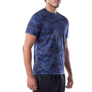 High Quality Custom Logo Men's V-neck Fleece T-Shirt Short Sleeve Breathable Top Selling Factory Made Wholesale Mono Print - Product Image 4