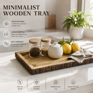 Minimalist Plain Wooden Tray Multipurpose Decorative Organizer for Kitchen Counter Coffee <b>Table</b> Bathroom <b>Vanity</b> Shelf Home Hotel - Product Image 5