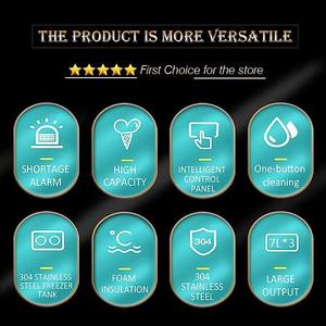Máquina de helado suave ETL de 7 sabores, dispensador transparente refrigerado para yogur helado y gelato con tanques superiores - Product Image 6