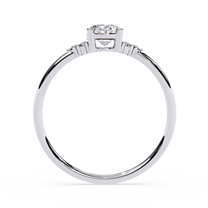 Anillo de Compromiso de Diamante Ovalado Platino con Diamantes Laterales, Estilo Clásico, Certificado GIA, Joyería para Mujer - Product Image 4