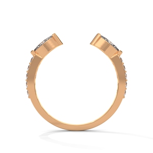 Anillo Fino de Oro Rosa con Diamante Creado en Laboratorio, Elegante y Apilable, para Mujer, para Celebración de Aniversario y con un Look Clásico - Product Image 3