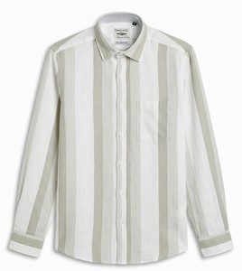 Camisa Casual a Rayas de Doble Botonadura para Hombre Enovate Logan, Manga Larga, Cuello Camisero, Transpirable, Tejido de Lino/Algodón, ODM, Verano - Product Image 1