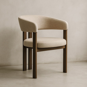 เก้าอี้ทานข้าวทรงกลมพนักพิงไม้สัก ดีไซน์หรูหรา - Product Image 1