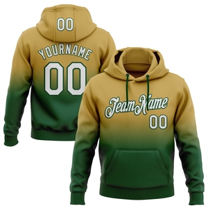Sudadera con Capucha Deportiva de Moda OMMIZ INDUSTRY, Personalizada, con Degradado Blanco-Verde y Dorado Antiguo, al por Mayor - Product Image 1