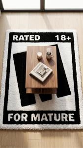 Tapis d'appoint en laine tuftée à la main de qualité supérieure, motif M, doux et moelleux, inspiré des jeux vidéo, pour la décoration intérieure moderne - Product Image 3