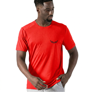Camiseta de Punto de Manga Corta Verde Claro para Hombre, con Logotipo Bordado, de Secado Rápido, Cuello Redondo, Corte Regular Informal - Product Image 3