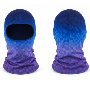 Cagoule de ski personnalisée OEM à grille de pixels dégradée, bleu-violet, couvre-visage intégral, cache-cou thermique d'hiver - Product Image 2