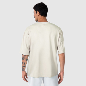 Mens Oversized O Neck <b>Short</b> <b>Sleeve</b> T-Shirt 100% Cotton Jersey Fabric Solid Color Casual Style White - Product Image 3