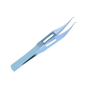Pinzas Oftálmicas Quirúrgicas Microfórceps Manuales de Acero Inoxidable, Instrumento Oftalmológico Hospitalario con Punta Fina Curva para Capsulorrexis y Cataratas - Product Image 2