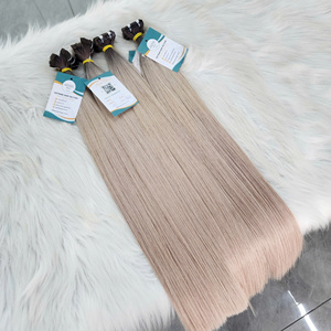 Extensions à bandes adhésives blond clair vietnamien vierge, double trame, cuticules alignées, toutes couleurs, cheveux humains adaptés - Product Image 4