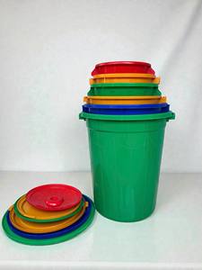 Round <b>Plastic</b> Rice <b>Container</b> <b>With</b> Measuring Cup <b>Food</b> Grade Storage Barrel For International Wholesale Market - Product Image 5