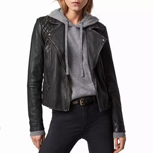 Chaqueta de Cuero de Cordero Genuino para Mujer, Tacto Suave, Piel de Cordero Premium, Abrigo de Moda para Motocicleta, Invierno, Proveedor OEM Personalizado - Product Image 1