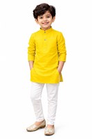 Setelan Kurta Celana Katun Ajaib Anak-Anak Lembut Nyaman Bernapas Etnik Tradisional Pakaian Pesta Santai Bergaya untuk Anak Laki-Laki 1
