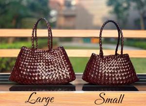Bolso Tote de Cuero Tejido a Mano, Bolso de Hombro de Cuero Genuino de Grano Completo, Asa Trenzada, Gran Capacidad para Viajes Diarios - Product Image 6
