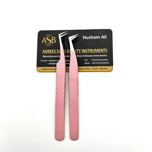 แหนบต่อขนตาแบบ L รุ่น Baby Pink 90 องศา ปลายเรียวเล็ก วัสดุสแตนเลส รับสกรีนโลโก้ตามสั่ง - Product Image 3