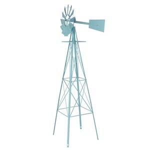 Girandola Moderna Blu Resistente alle Intemperie da 2,4 m, Ornamento Artigianale in Ferro Spesso per Giardino e Cortile, Ideale per Esterni e Tutte le Stagioni - Product Image 1