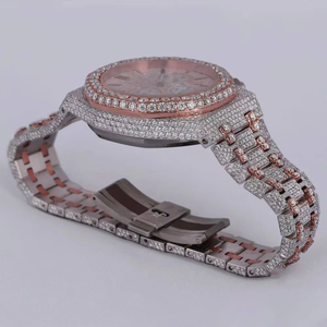 Reloj de Lujo con Diamantes de Moissanita Estilo Hip Hop, Brillante y Moderno, Diseño Exclusivo, Joyería de Moda de la India - Product Image 4
