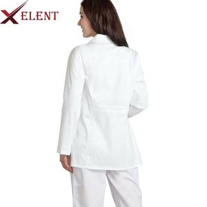 เสื้อโค้ทสีขาวสำหรับขัดทางการแพทย์ของผู้หญิงเครื่องแบบทำงานในโรงพยาบาลดีไซน์งาน OEM - Product Image 6