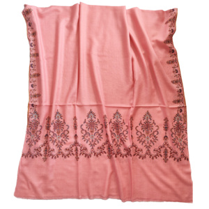 Diseño de bordado a mano estilo suzani de Cachemira, chales de pashmina suzani tradicionales de invierno hechos a mano, bordado a mano en cachemira pura. - Product Image 1