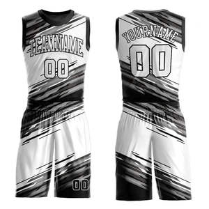 Conjunto de Camiseta y Pantalones Cortos de Baloncesto Transpirables para Hombre, Personalizados con Nombre de Equipo, Nombre de Jugador, Logotipo, Sublimación, Cuello en V, Tirantes en T - Product Image 3