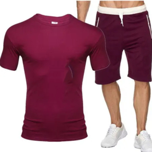 Ensemble short et haut décontracté pour homme, été, en polyester/coton écologique, imperméable et respirant, avec logo personnalisé et impression numérique – Vente en gros - Product Image 3