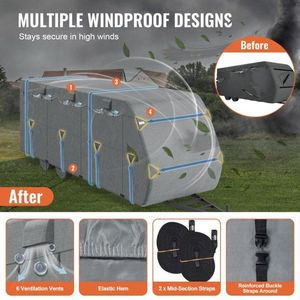 Funda para Remolque de Viaje de 28-31 pies, Tela Oxford 300D, Funda para RV, Impermeable, Resistente al Viento, Antidesgarros, Accesorios Exteriores para Campers - Product Image 4