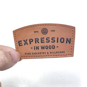 Patch en cuir découpé au laser de forme personnalisée |   Étiquette en PU en relief 3D pour chaussures et jeans |   Qualité d'exportation mondiale - Product Image 3