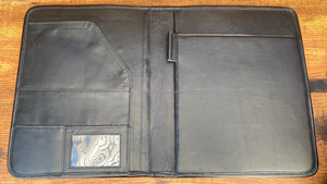 Hand Tooled Quilted Genuine Cow Leather Business Multi-function Portfolio Folder High Quality Luxury <b>Organizer</b> <b>File</b> Portfolio - Product Image 6