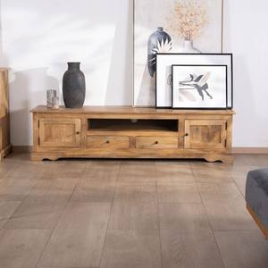 Meuble TV grand format 180 cm style campagne chic en bois de manguier Vandana Silver Element Sarah - Product Image 1