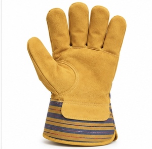 Gants de rigger canadiens en cuir lisse, durables, respirants, flexibles, antidérapants, résistants à la chaleur, avec manchette renforcée, personnalisables - Product Image 3