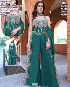 Conjunto Zivara Crimson Queen, Traje Tradicional de Seda Fandy, Largo hasta el Suelo, de Secado Rápido, para Bodas, Fiestas y Uso Casual - Product Image 3