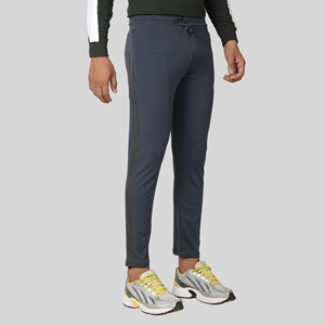Pantalon de survêtement sport bleu quatre directions avec bande latérale, logo personnalisable, impression HD, délavage coloré, 100 % polyester, séchage rapide, tailles homme M/L/XL - Product Image 4