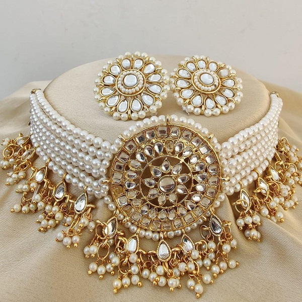 GlamPaw Pearl Bridal Choker Set