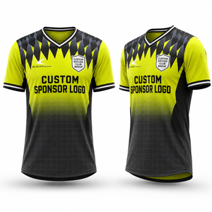 Camiseta de Fútbol Personalizada para Hombre, Cuello en V, Manga Corta, Absorbe la Humedad, para Todas las Temporadas, Uniforme para Adultos - Product Image 1