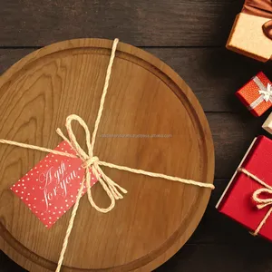 Nature Nosh Écologique Ustensiles de Cuisine Rond Pin Bois Fromage Assiette Pro Chef Bois Planches Bambou Tranche pour Usage Cuisine - Product Image 2