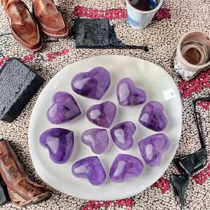 Piedras de Cristal de Amatista Natural Pulida en Forma de Corazón, Tema de Amor, Colección de San Valentín, Decoración Artesanal - Product Image 3