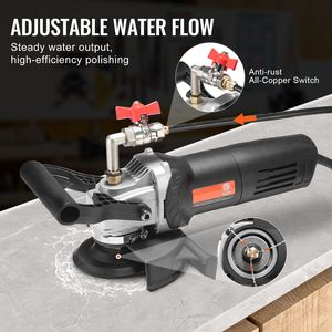 Lucidatrice a umido da 800W, smerigliatrice per cemento da 4 pollici con 6 velocità variabili e 7 kit di lucidatura per marmo e granito - Product Image 5