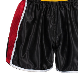 Shorts de Boxeo Muay Thai Personalizables al por Mayor de Alta Calidad, 100% Poliéster, Tela Negra Ecológica - Product Image 4