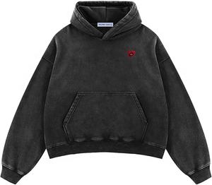 เสื้อฮู้ดผู้ชายซักกรดแบบสวมหัวมีฮู้ดเสื้อสวมหัวเสื้อฮู้ดผ้าฟริกเทอร์รี่กันแดดสีจางสำหรับฤดูหนาว - Product Image 1