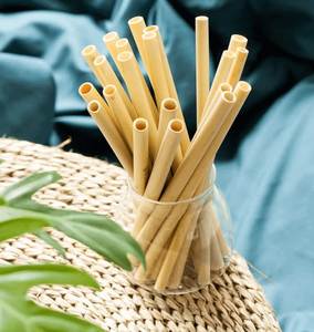 Bamboo Factory Eco-friendly Bamboo <b>Straw</b> Disposable <b>Straw</b> Custom logo Reusable <b>Drinking</b> <b>Straw</b> - Product Image 1
