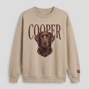 Custom Name <b>Dog</b> Portrait Winter Knitted Embroidery Front Unisex Sweatshirt White Pullover Hoodie Pet <b>Memorial</b> Crew Neck - Product Image 5